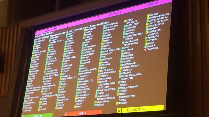 First Committee vote on UNGA resolution on cluster munitions (c) Dinka Dumičić